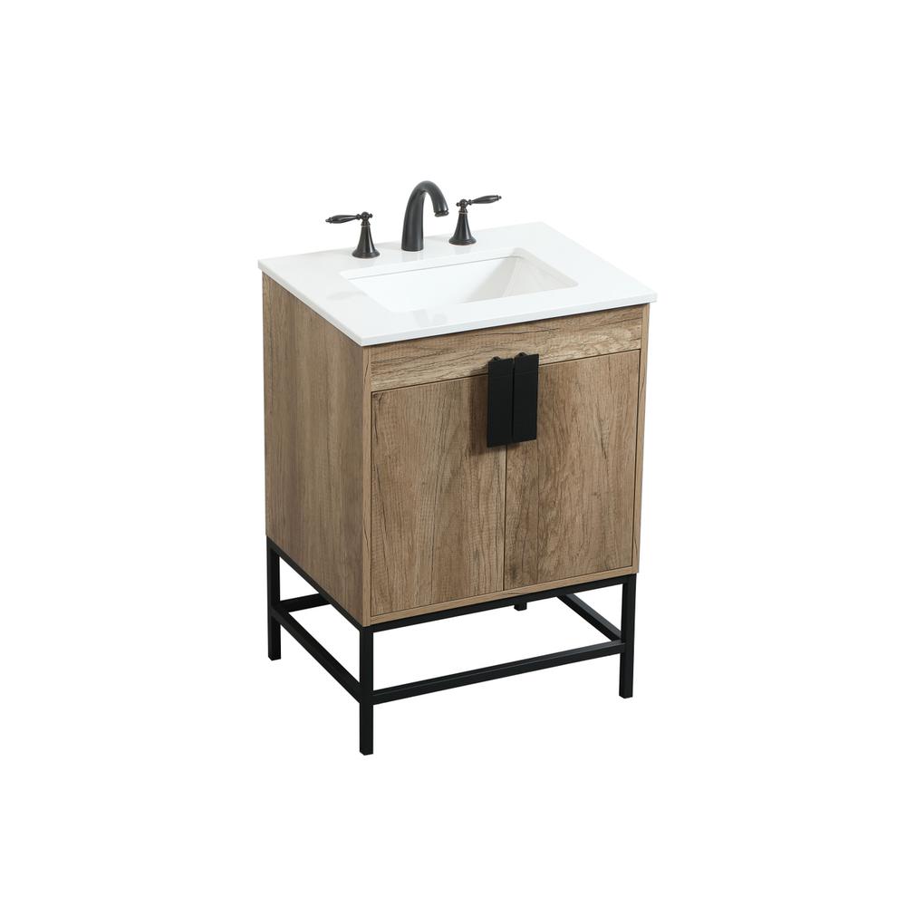 24 inch Single bathroom vanity in natural oak. Picture 8
