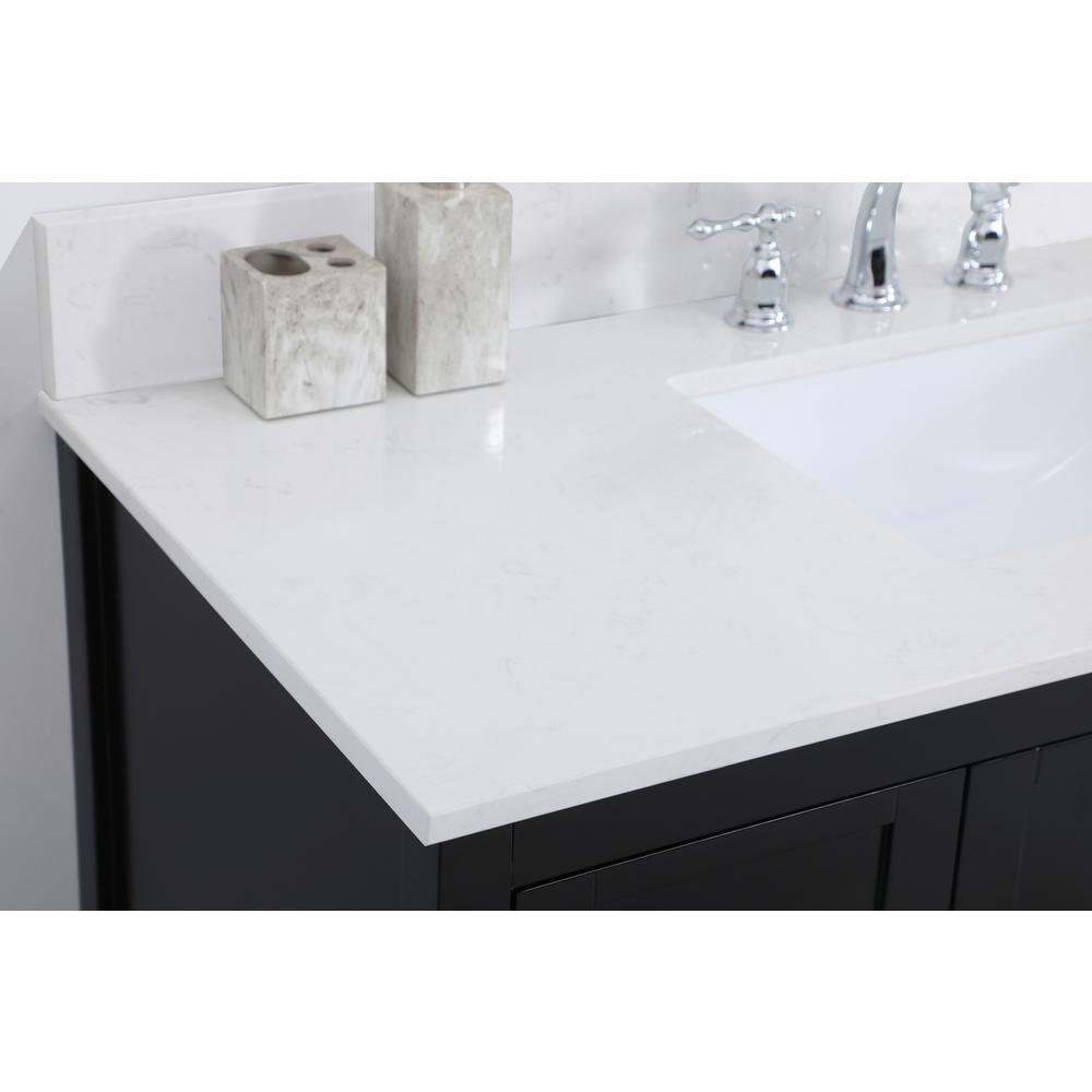 48 inch Single Bathroom Vanity in Black with Backsplash. Picture 5