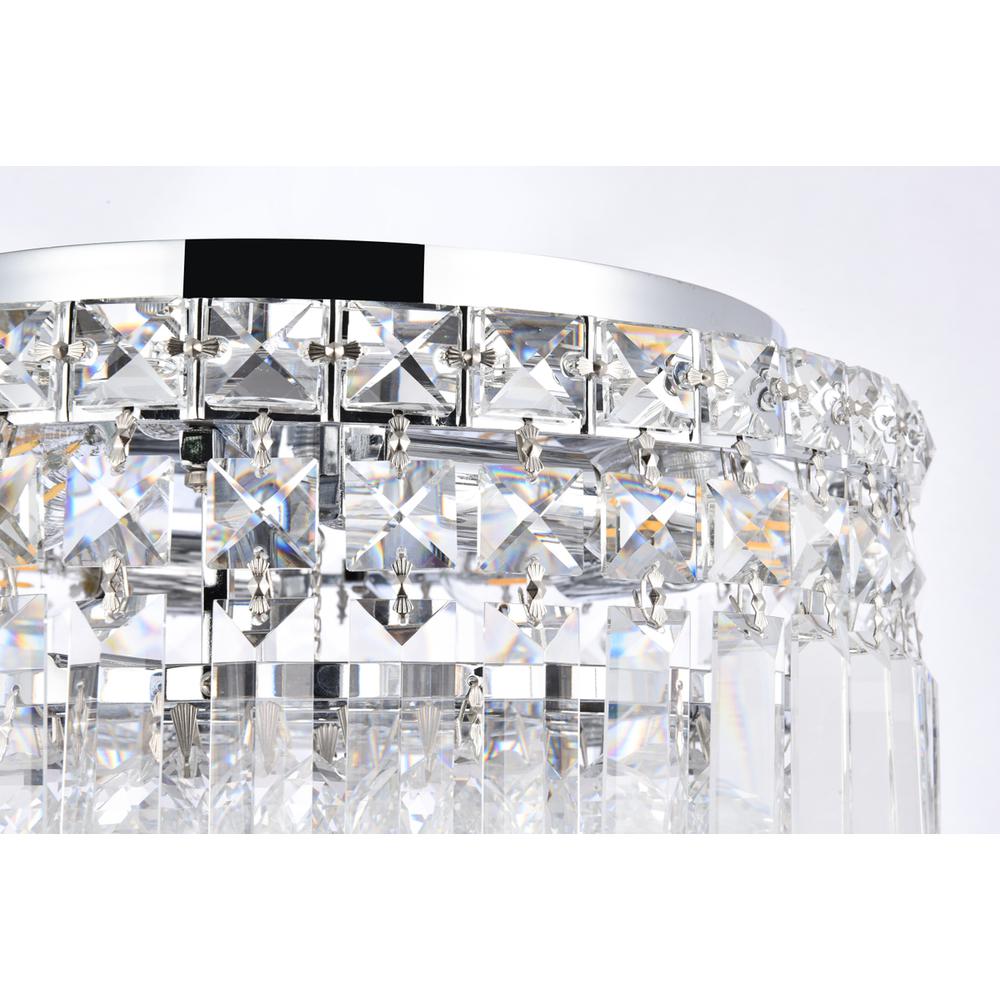 Maxime 4 light Chrome Flush Mount Clear Royal Cut Crystal. Picture 5