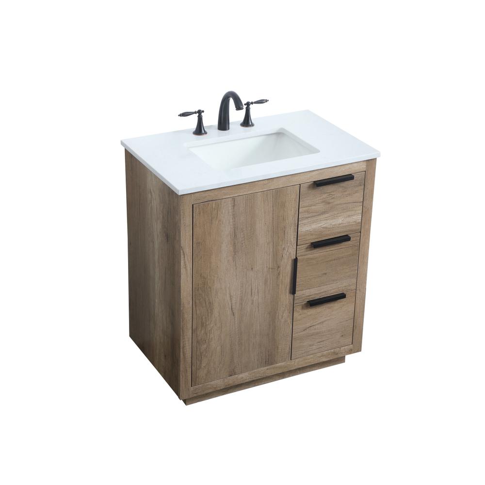 30 Inch SIngle Bathroom Vanity In Natural Oak. Picture 8
