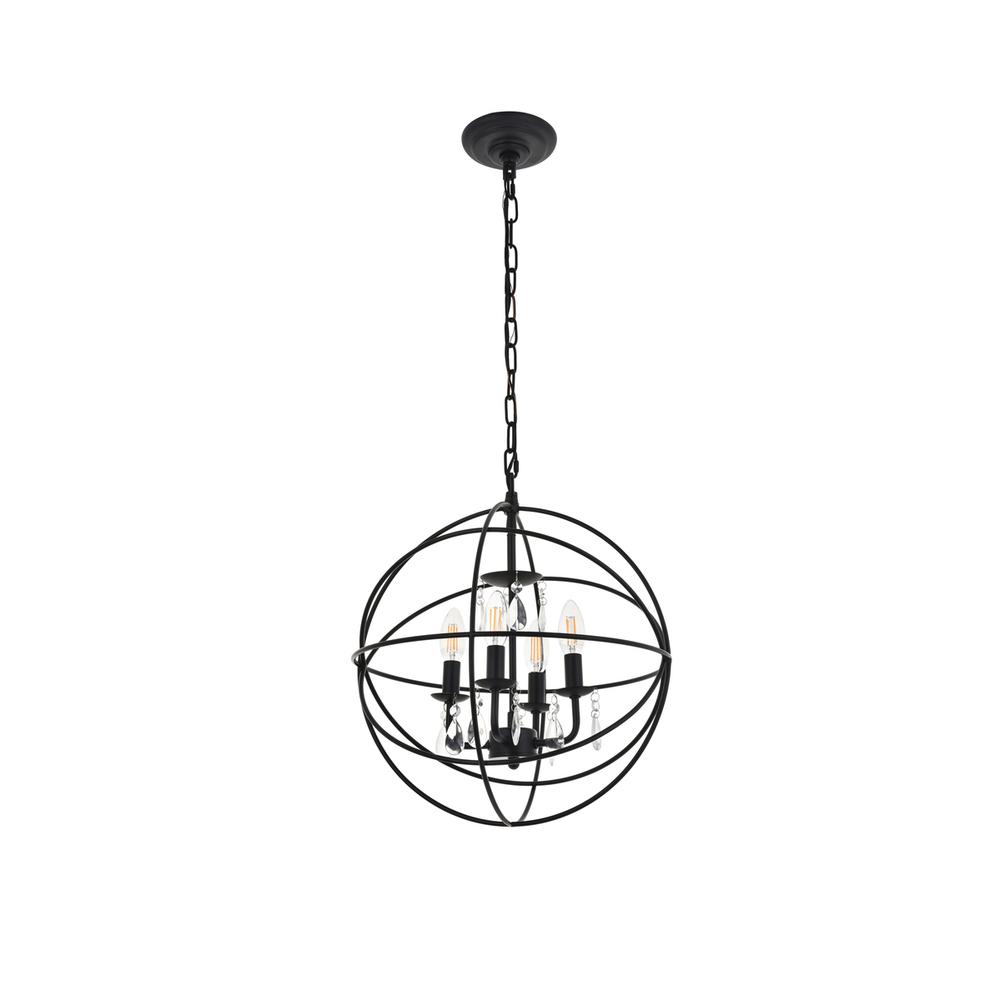 Wallace 4 light Matte Black Pendant. Picture 4