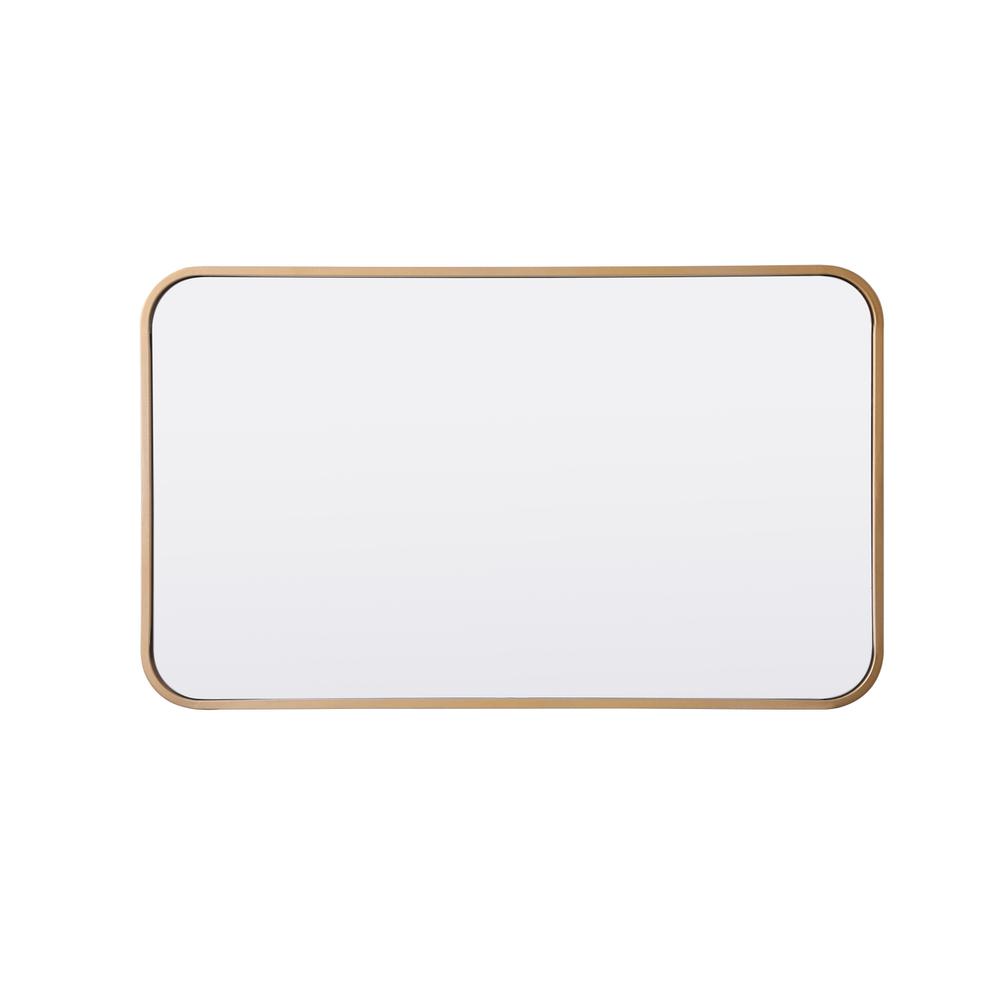 Soft corner metal rectangular mirror 18x30 inch in Brass. Picture 6
