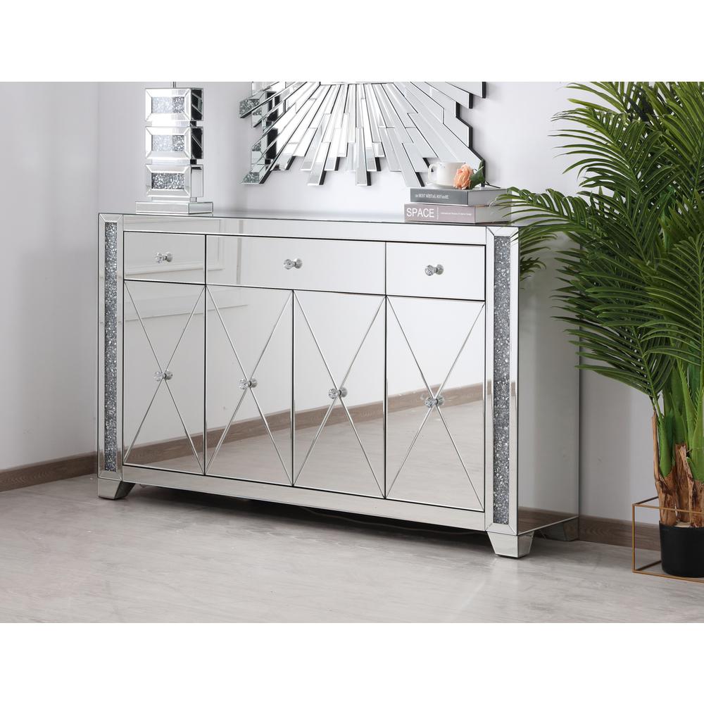 60 in silver crystal mirrored credenza. Picture 2