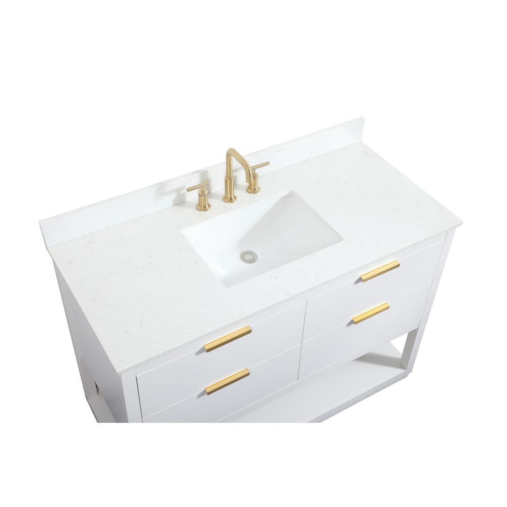 48 inch Single bathroom vanity in white with backsplash. Picture 10