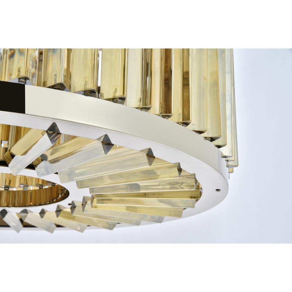 Chelsea 8 light polished nickel Chandelier Golden Teak (Smoky) Royal Cut Crystal. Picture 3