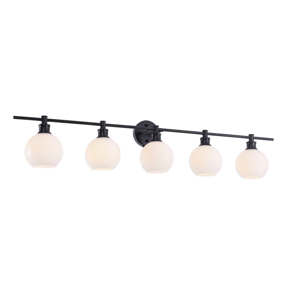 Collier 5 light Black and Frosted white glass Wall sconce. Picture 10