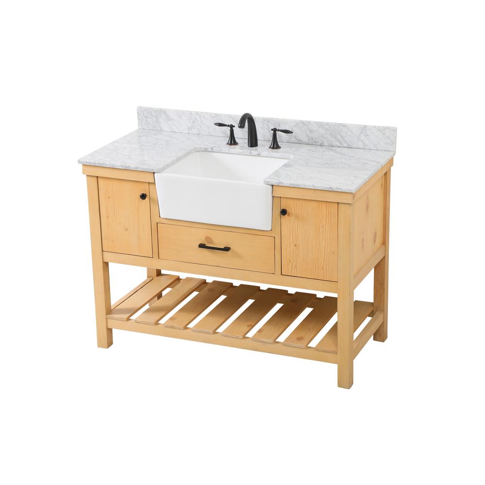 48 inch Single bathroom vanity in natural wood with backsplash. Picture 8