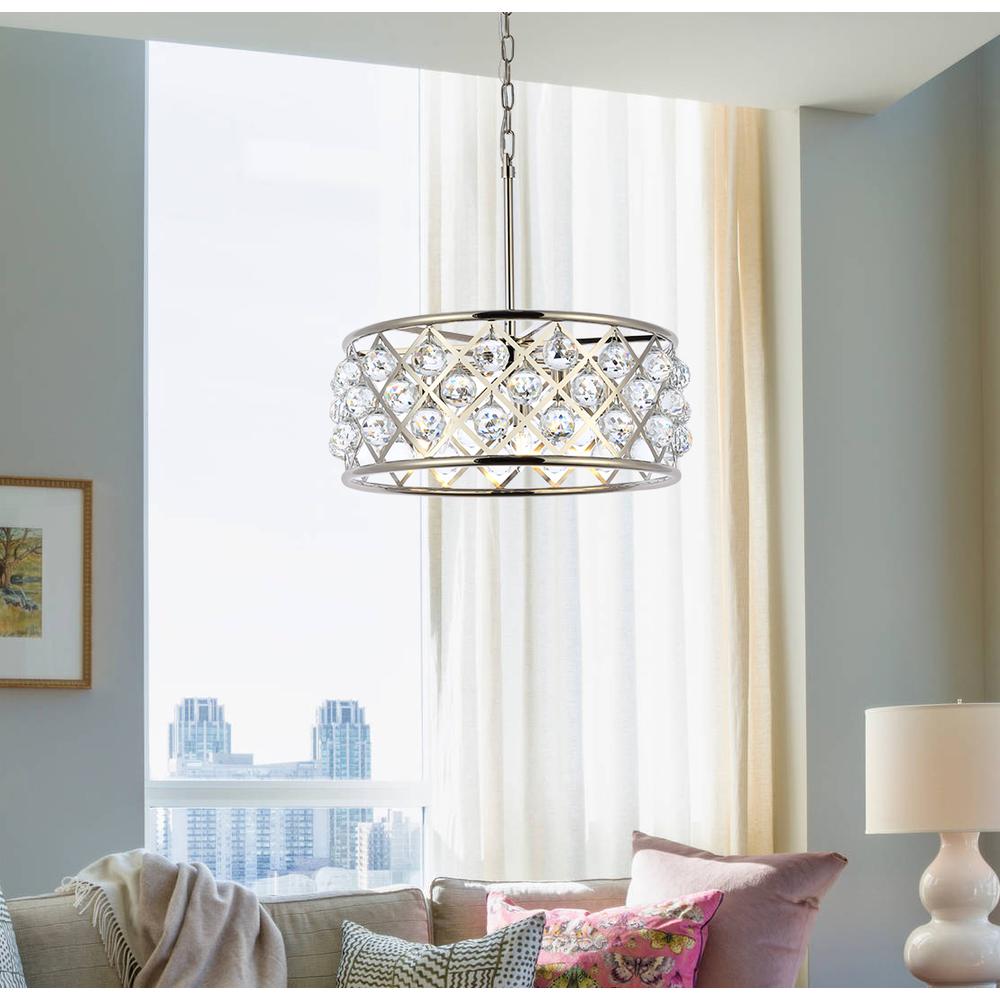 Madison 5 light polished Nickel Chandelier Clear Royal Cut Crystal. Picture 8