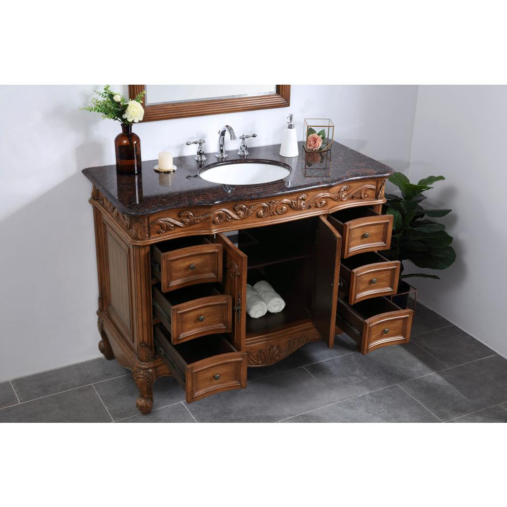 48 in. Single Bathroom Vanity set in teak. Picture 3