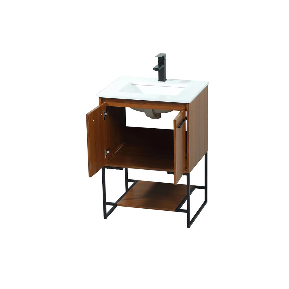 24 inch Single bathroom vanity in teak. Picture 9