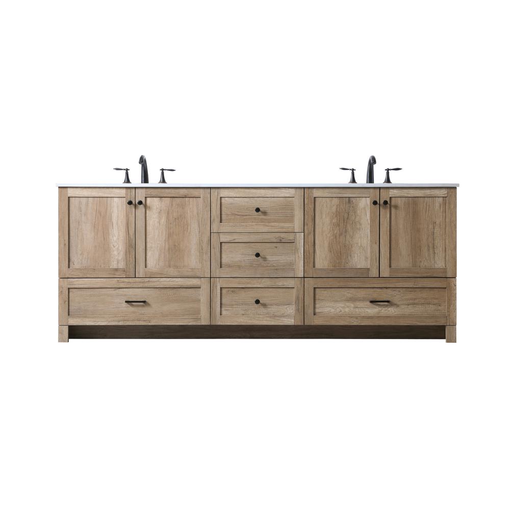 84 Inch Double Bathroom Vanity In Natural Oak. Picture 1