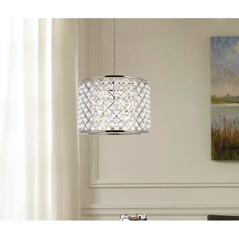 Madison 8 light polished nickel Chandelier Clear Royal Cut Crystal. Picture 7