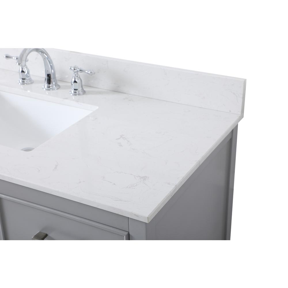 48 inch Single bathroom vanity in gray with backsplash. Picture 11