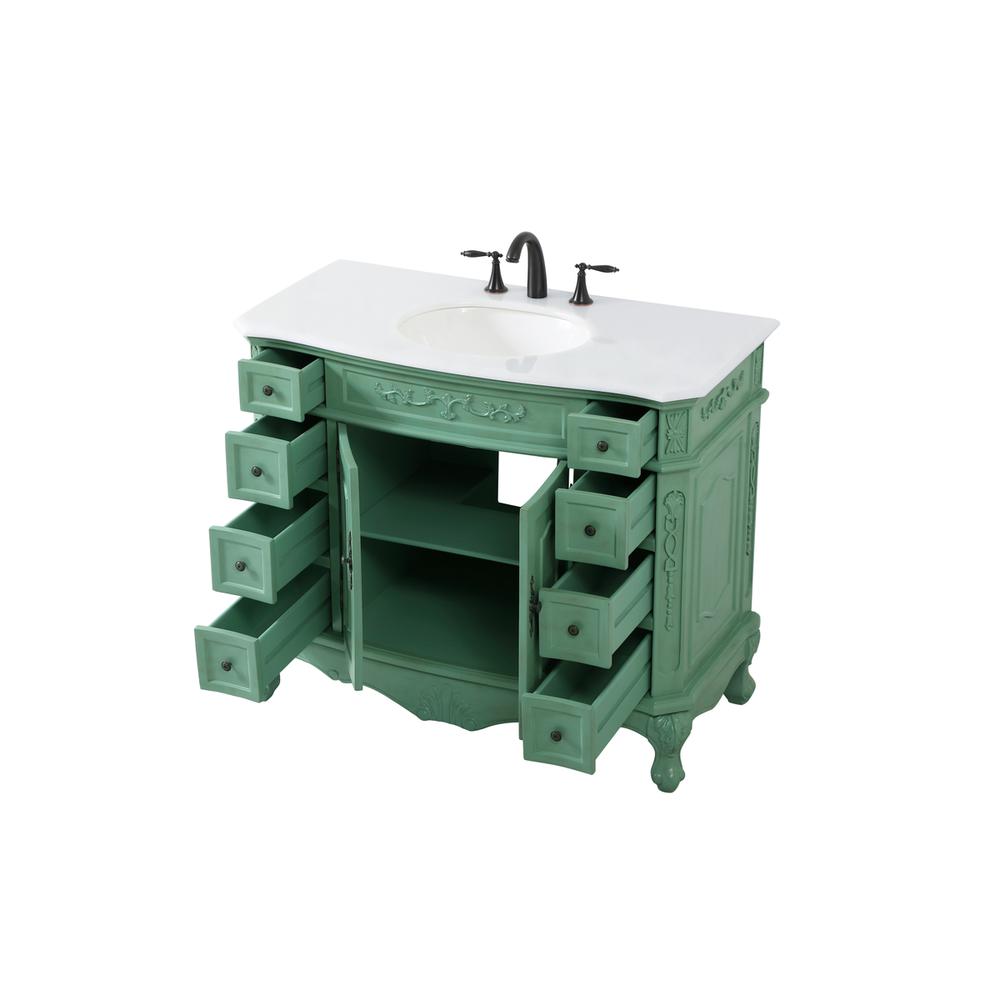 42 inch Single Bathroom vanity in vintage mint. Picture 9