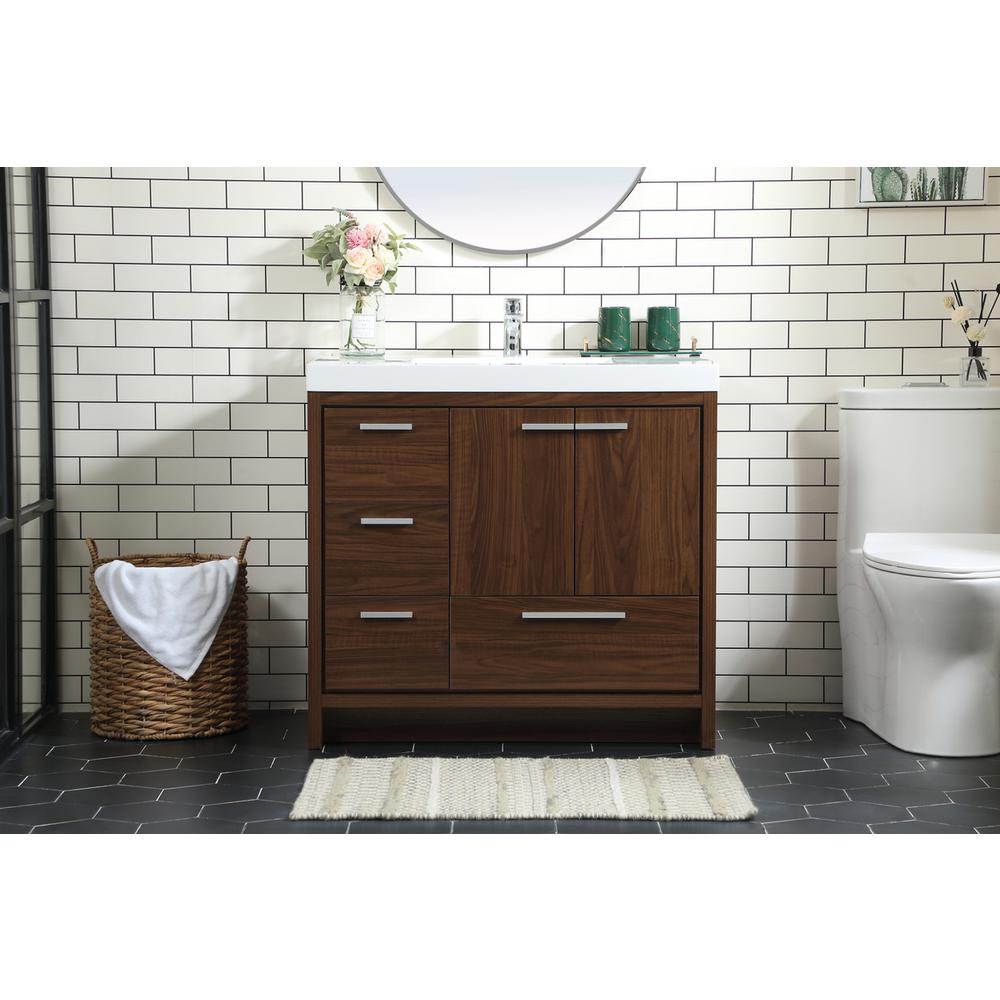 36 inch Single bathroom vanity in Walnut. Picture 14