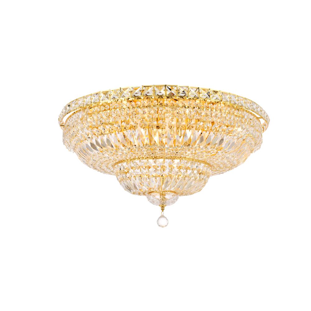 Tranquil 18 light Gold Flush Mount Clear Royal Cut Crystal. Picture 6