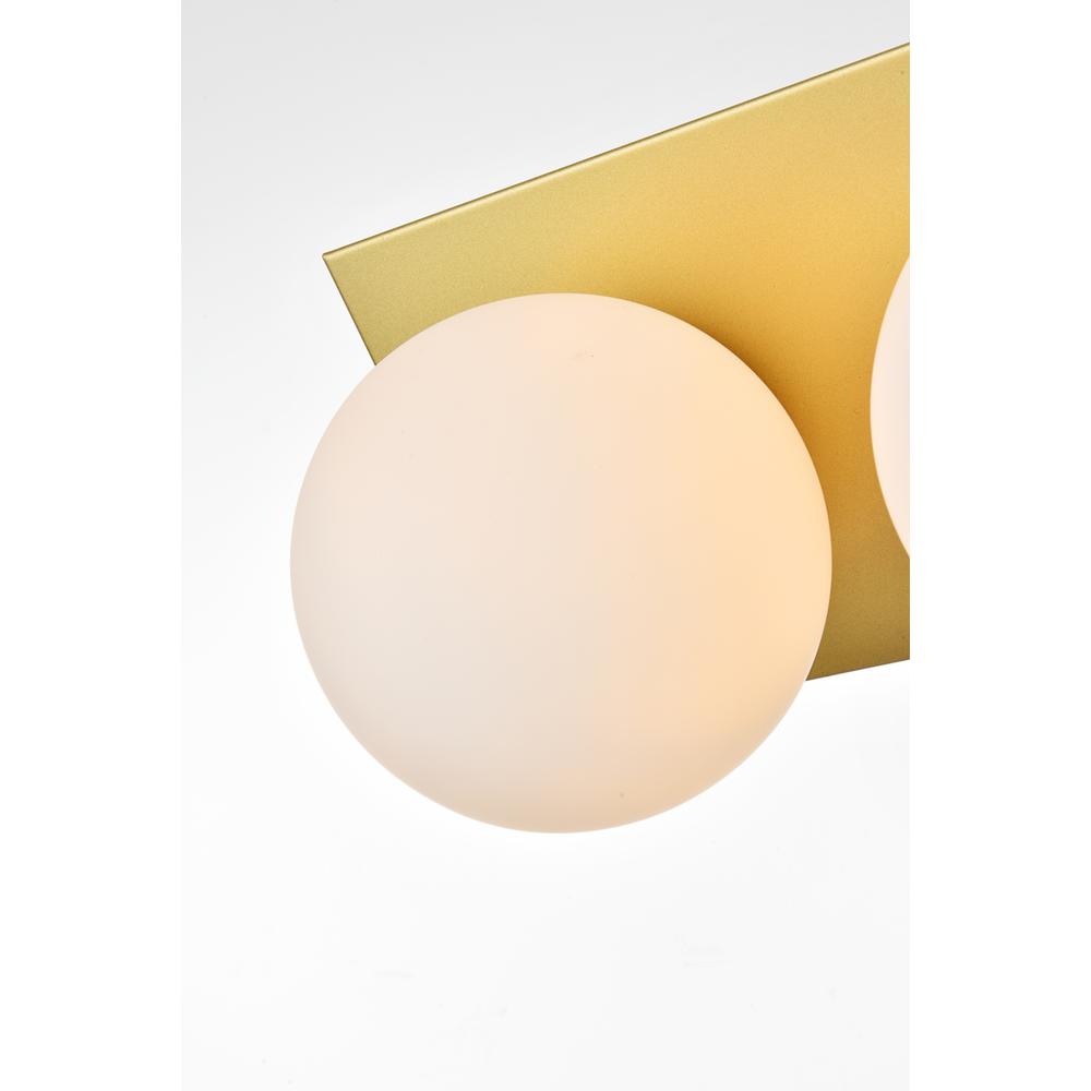 Jillian 2 light Brass and frosted white Bath Sconce. Picture 3