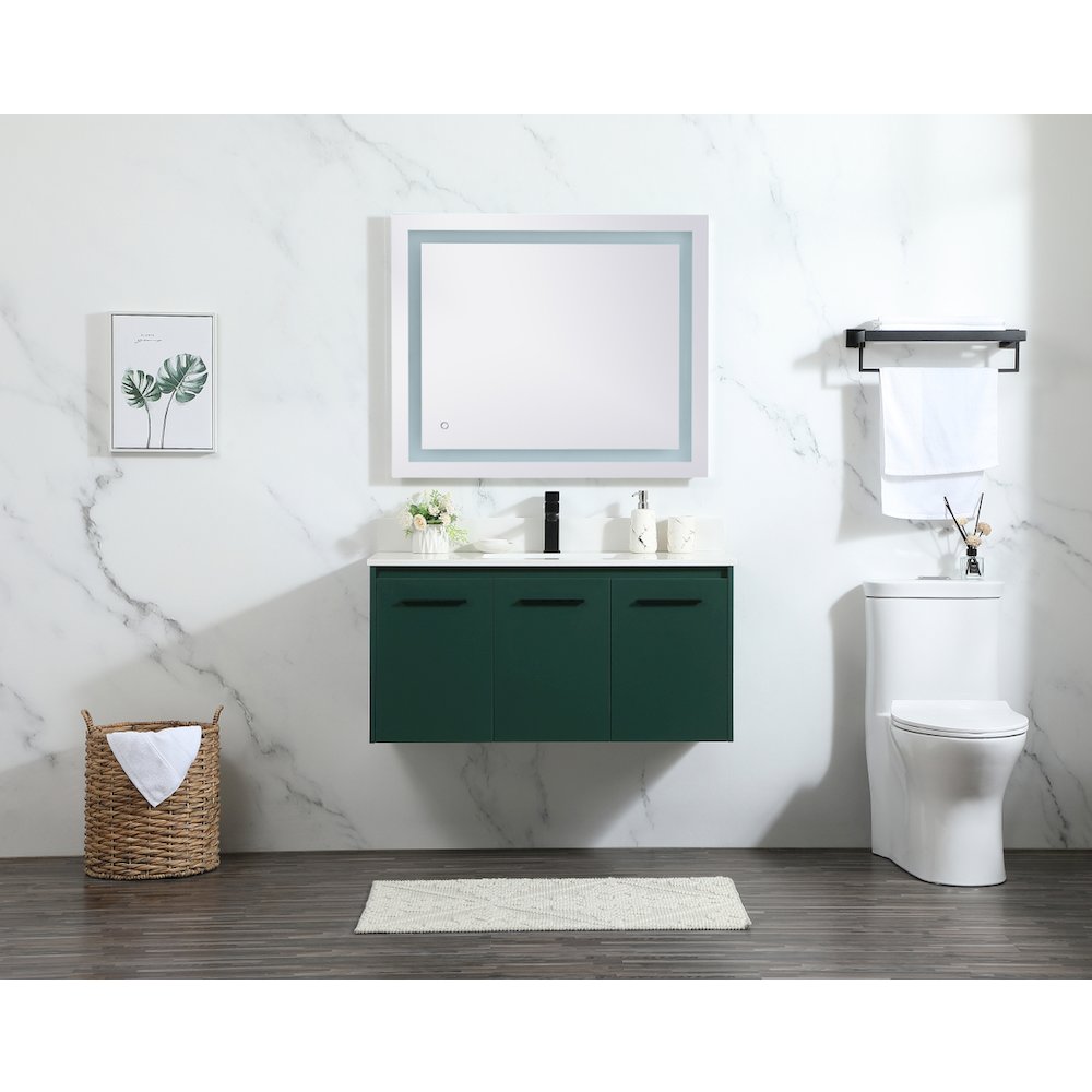 40 Inch Single Bathroom Vanity In Green With Backsplash. Picture 5