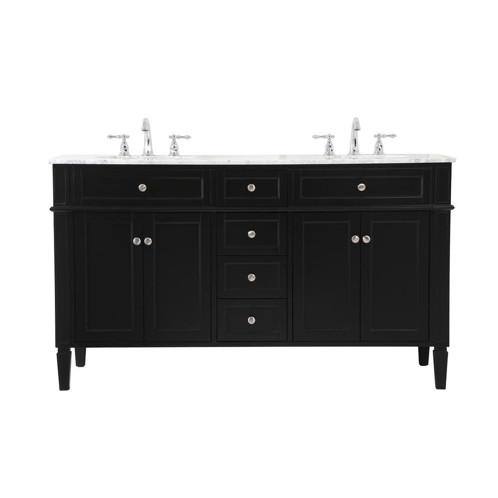 60 inch double bathroom vanity in Black. Picture 1