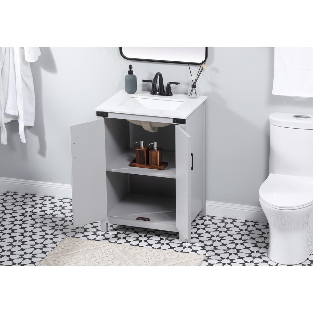 24 inch Single bathroom vanity in grey. Picture 3