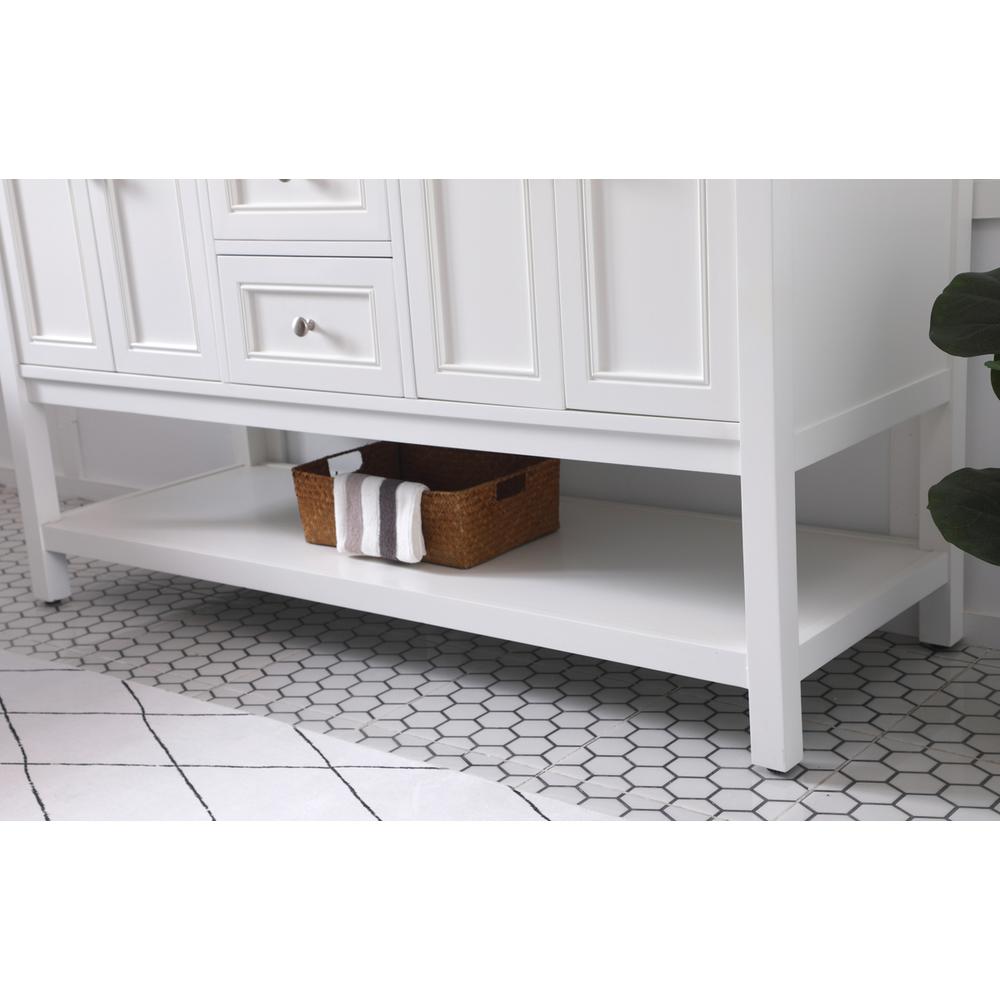 60 in. double sink bathroom vanity set in White. Picture 6