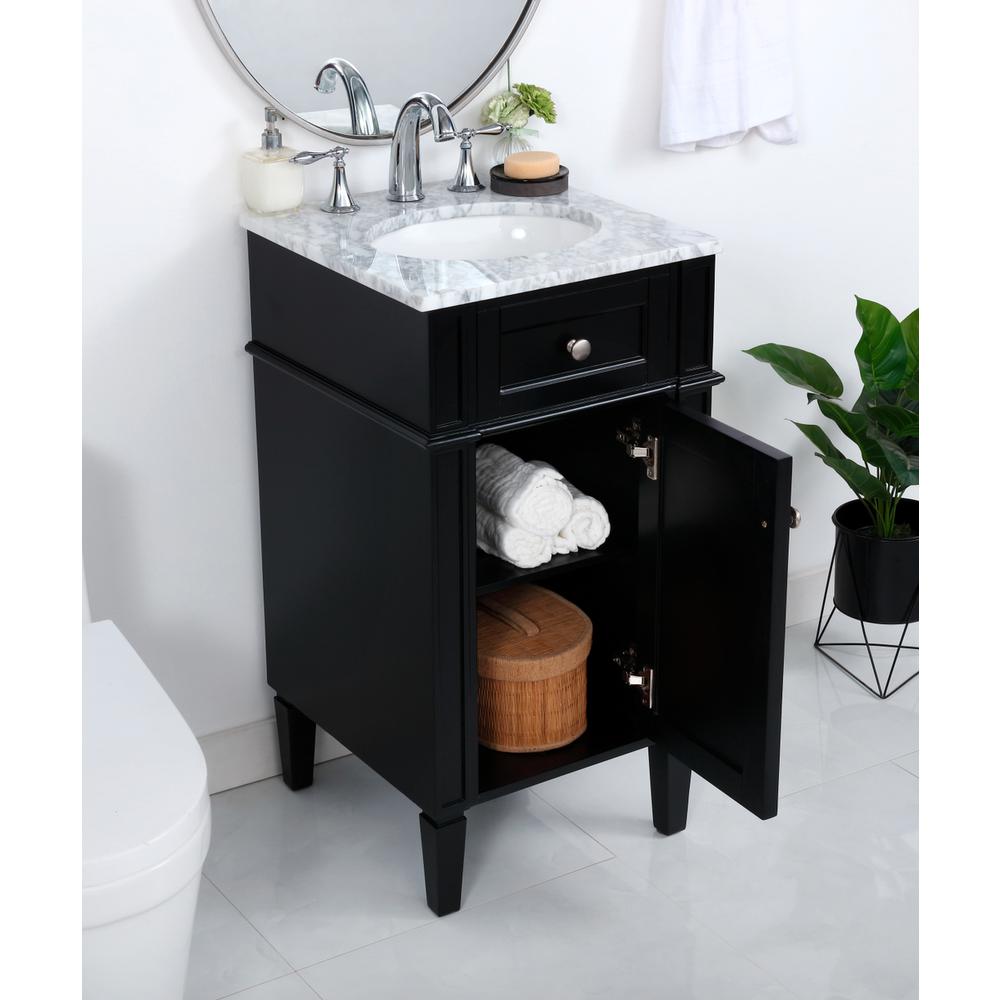18 inch Single bathroom vanity in Black. Picture 4