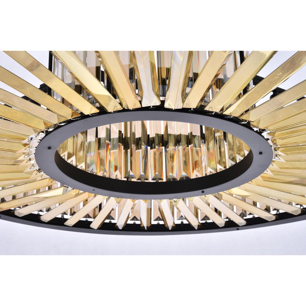 Chelsea 10 light Matte Black Chandelier Golden Teak (Smoky) Royal Cut Crystal. Picture 3