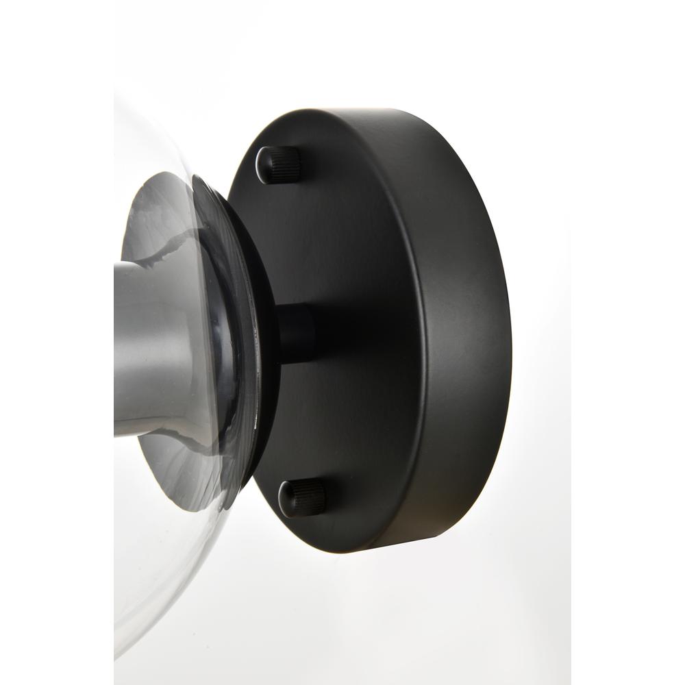 Rogelio 1 light Black and Clear Bath Sconce. Picture 4