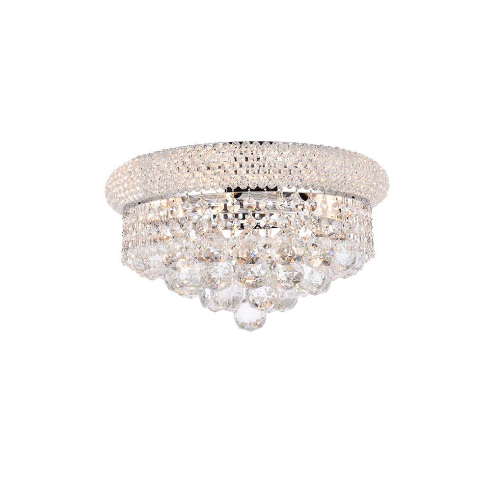 Primo 6 light Chrome Flush Mount Clear Royal Cut Crystal. Picture 1