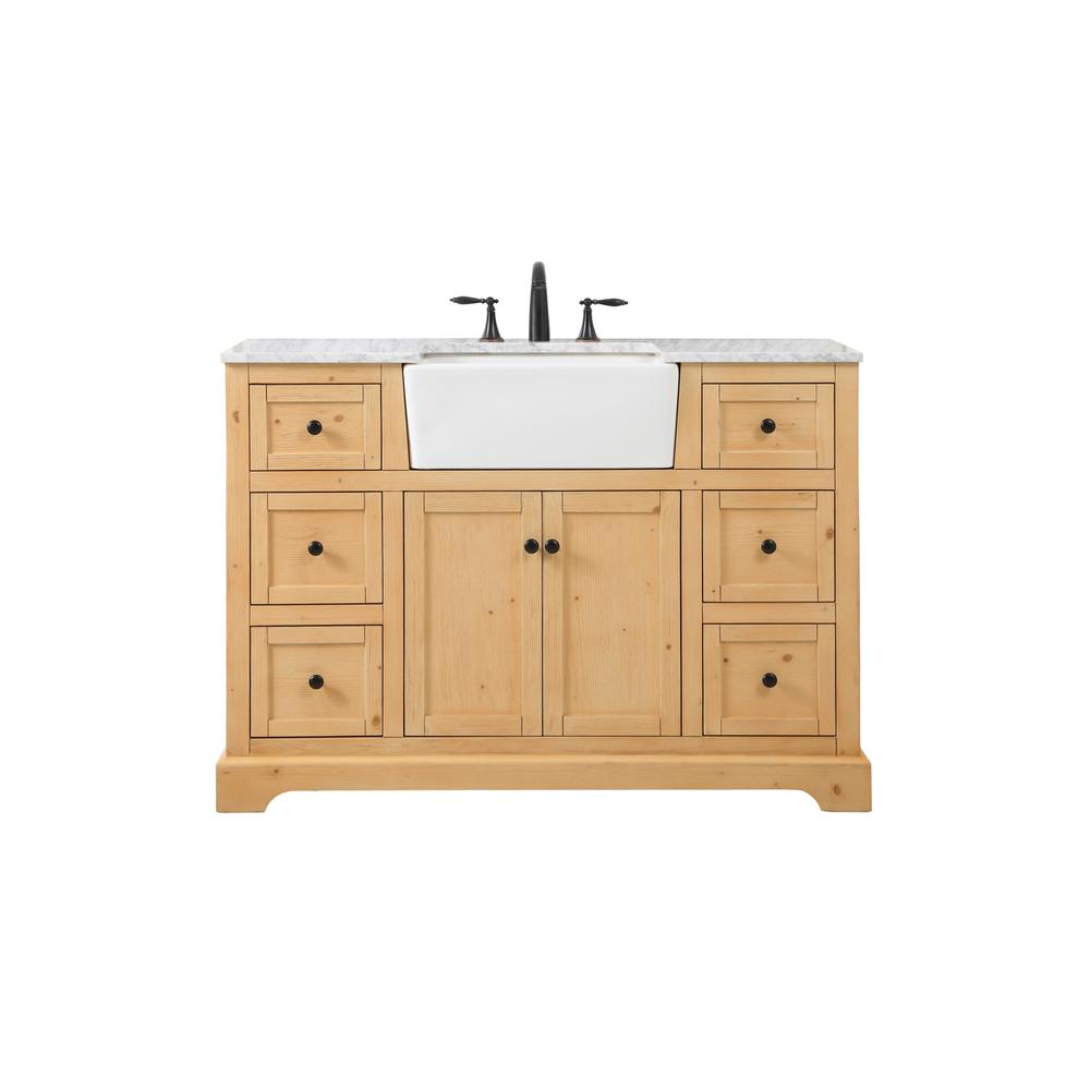 48 inch Single bathroom vanity in natural wood. Picture 1