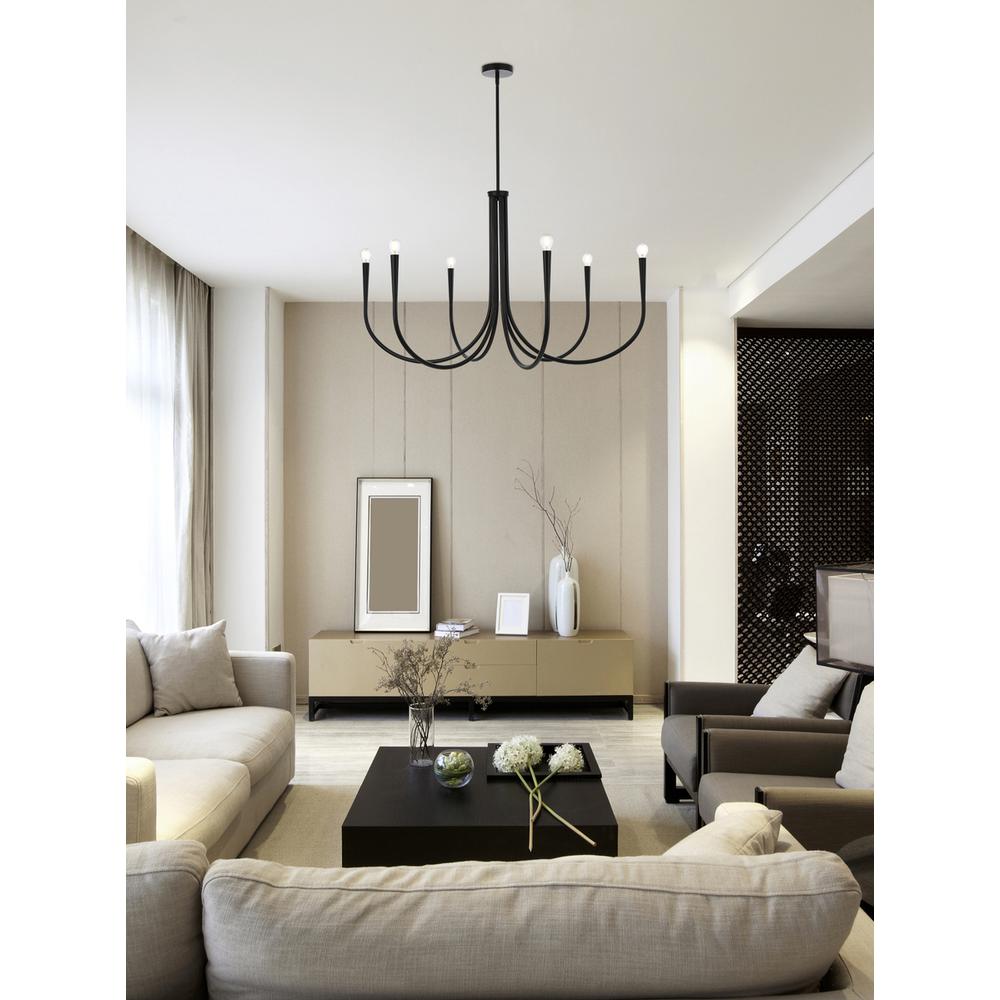 Layne 42 inch chandelier in Black. Picture 8