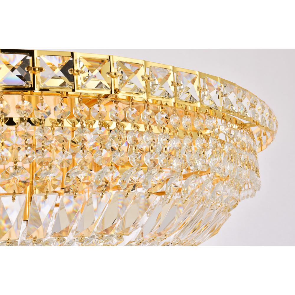 Tranquil 18 light Gold Flush Mount Clear Royal Cut Crystal. Picture 4