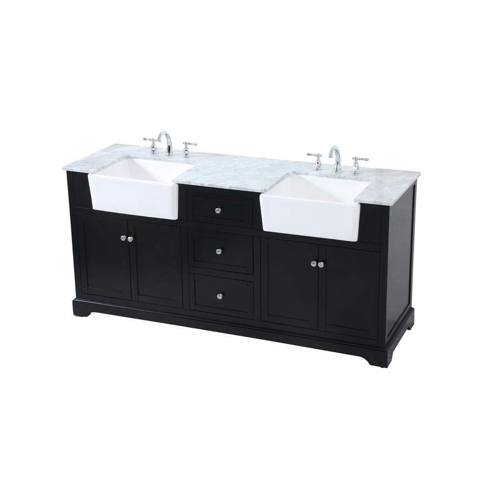 72 inch double bathroom vanity in black. Picture 8