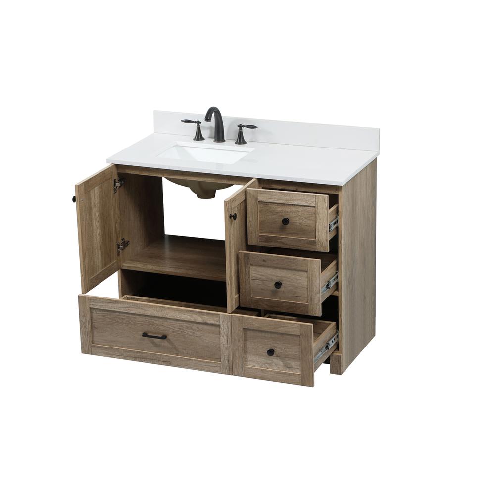 42 inch Single bathroom vanity in natural oak with backsplash. Picture 9
