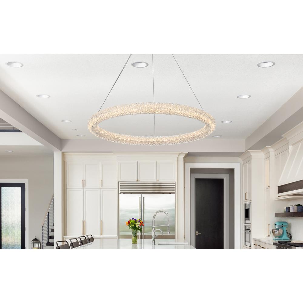 Bowen 32 inch Adjustable LED Chandelier in Satin Gold. Picture 11