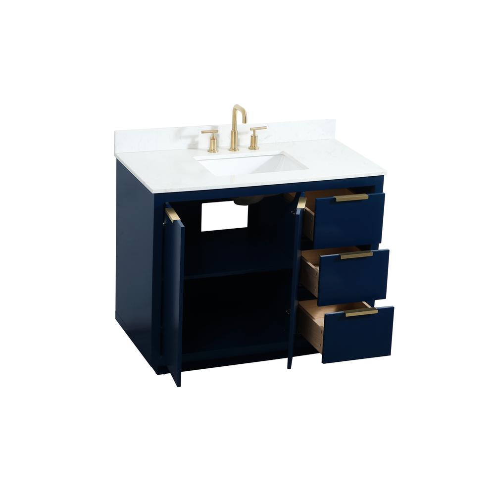 42 inch Single bathroom vanity in blue with backsplash. Picture 9