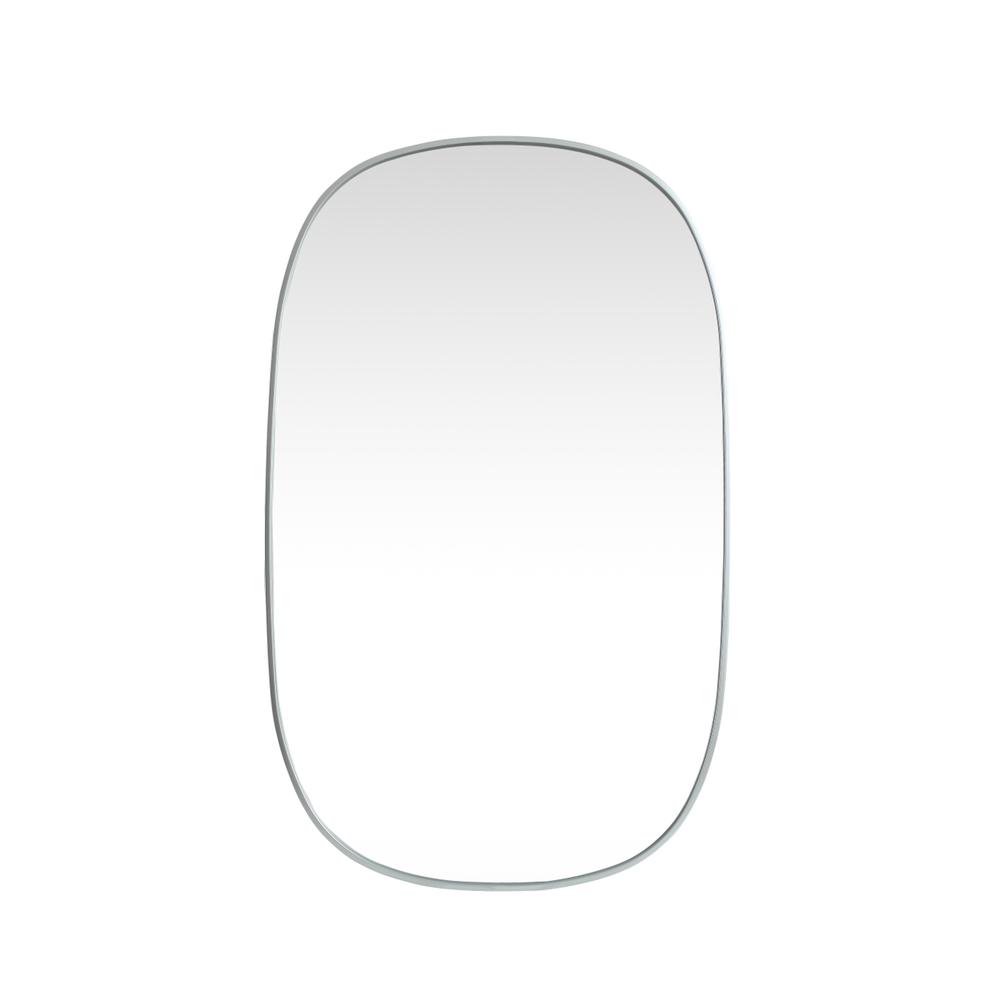 Metal Frame Oval Mirror 30x48 Inch in Silver. Picture 1