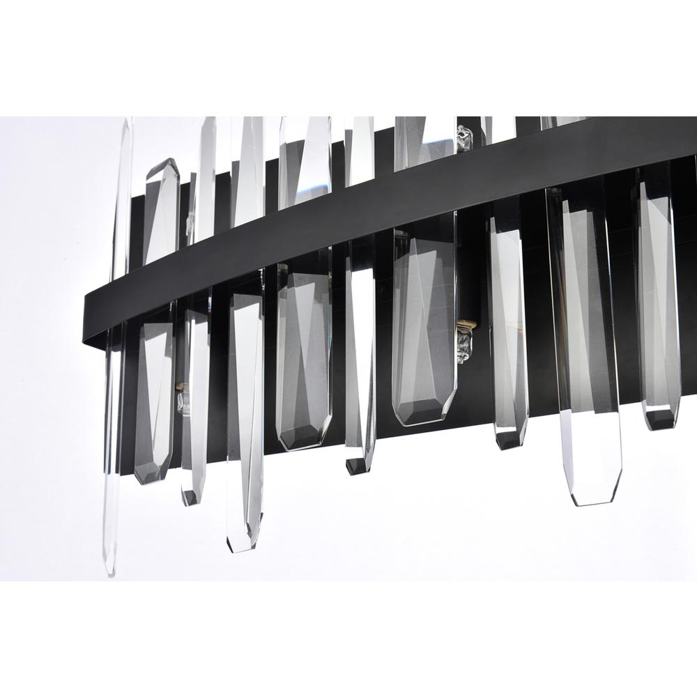 Serena 30 inch crystal bath sconce in black. Picture 5