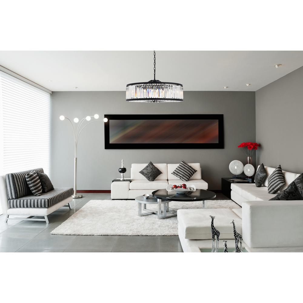 Chelsea 10 light Matte Black Chandelier Clear Royal Cut Crystal. Picture 7