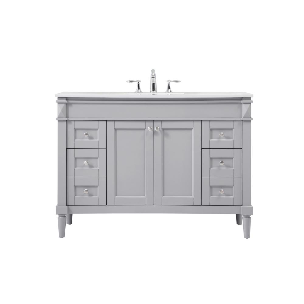 48 inch Single bathroom vanity in grey. Picture 1