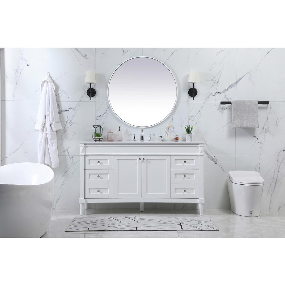 60 inch Single bathroom vanity in white. Picture 4