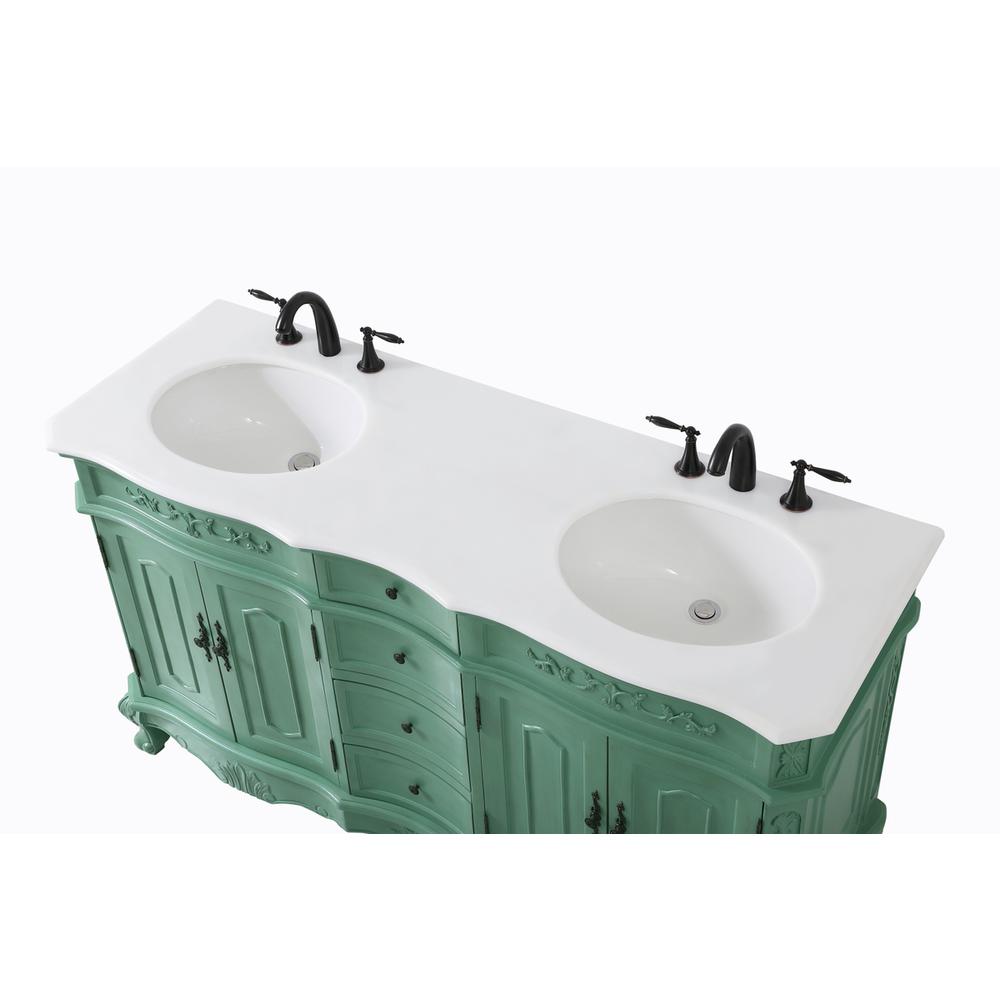 60 inch double Bathroom vanity in vintage mint. Picture 10