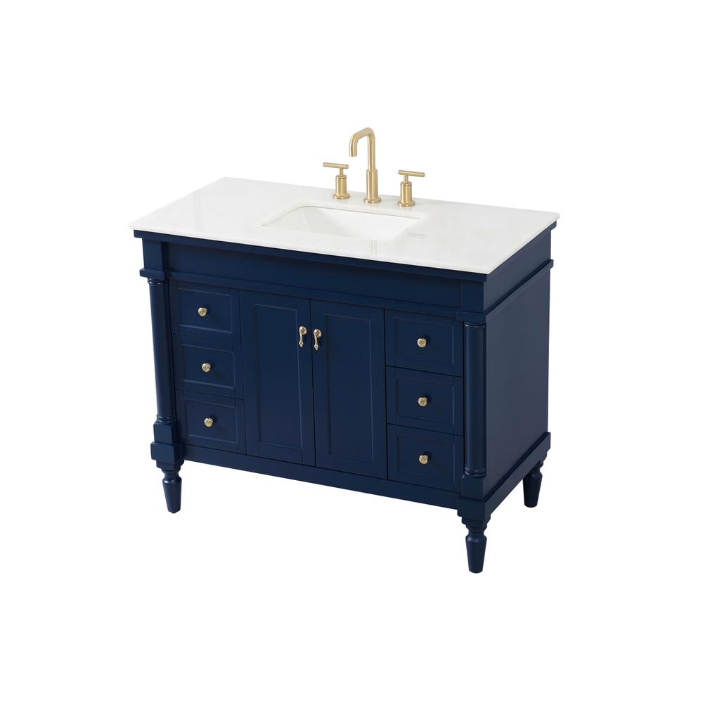 42 inch Single bathroom vanity in blue. Picture 8