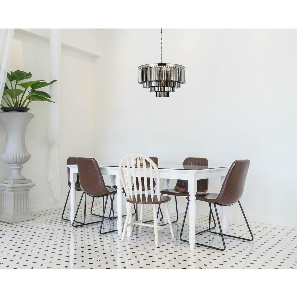 Sydney 17 light polished nickel Chandelier Silver Shade (Grey) Royal Cut Crystal. Picture 7