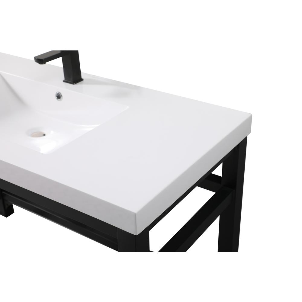 48 inch ADA compliant Single bathroom metal vanity in black. Picture 9