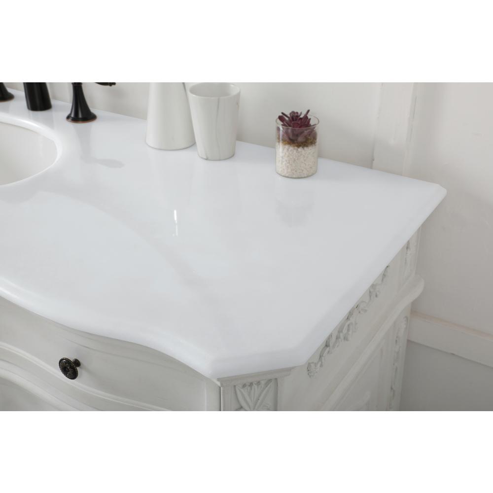 60 inch Single Bathroom vanity in antique white. Picture 5