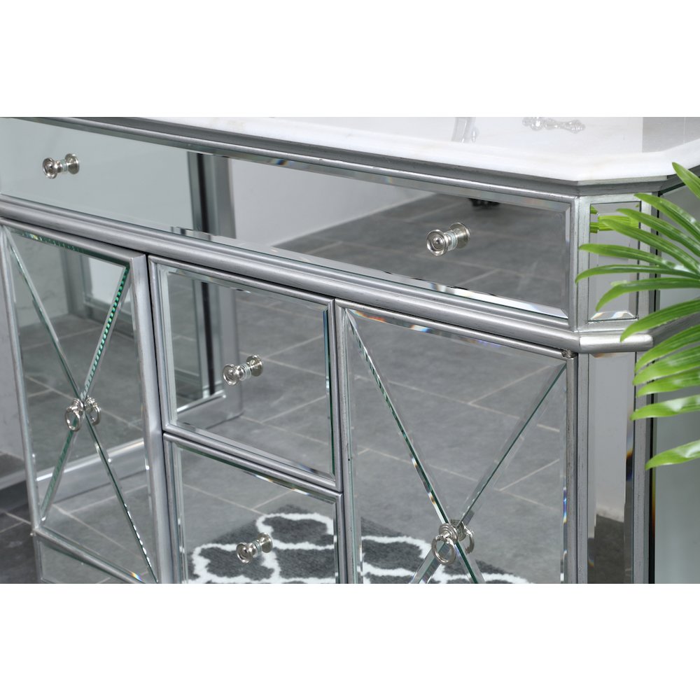 42 In. Single Bathroom Vanity Set In  Antique Silver. Picture 6