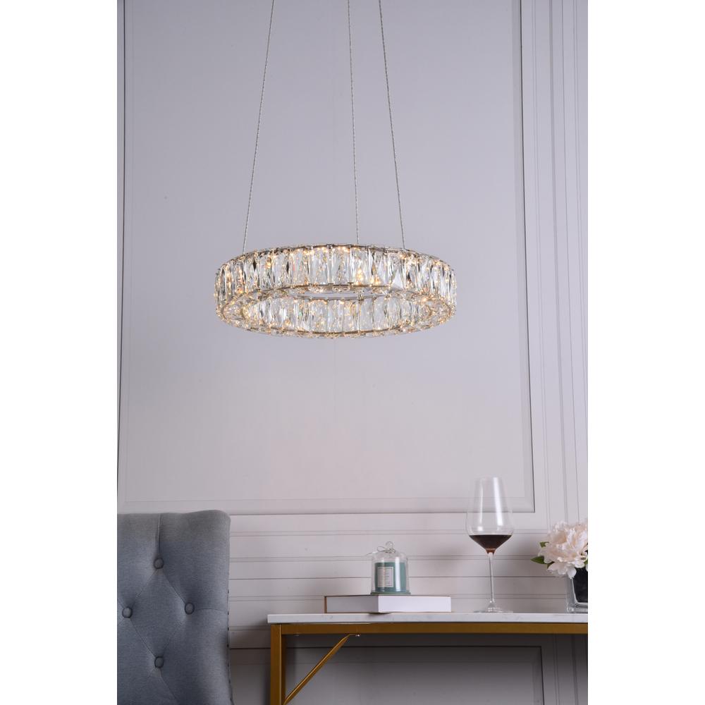 Monroe Integrated LED chip light gold Pendant Clear Royal Cut Crystal. Picture 7