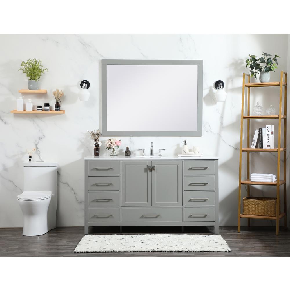 60 inch Single bathroom vanity in grey. Picture 4