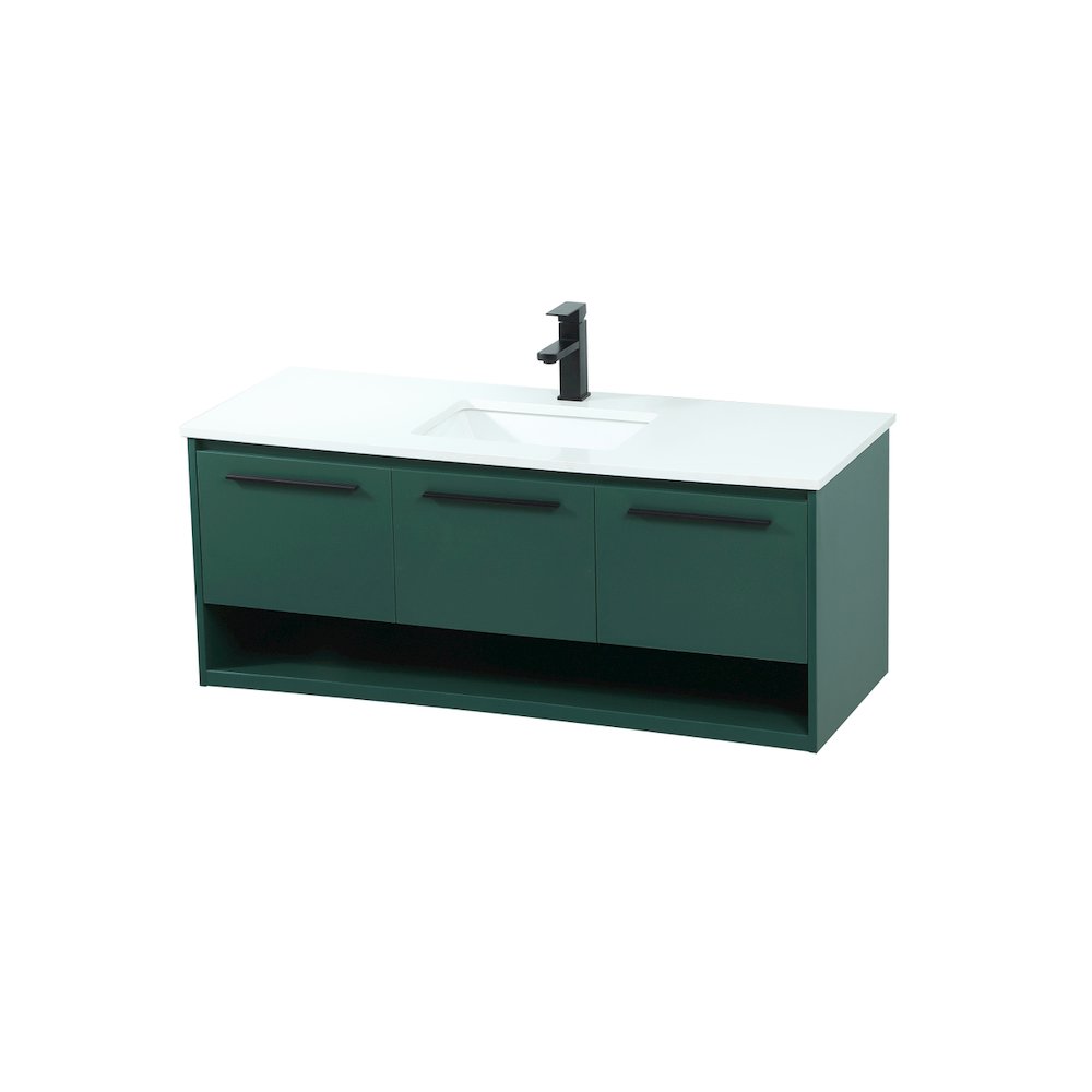 48 Inch Single Bathroom Vanity In Green. Picture 9